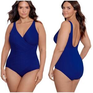 Miraclesuit NWT Plus Size Must Haves Oceanus One Piece Swimsuit Size 24W Blue